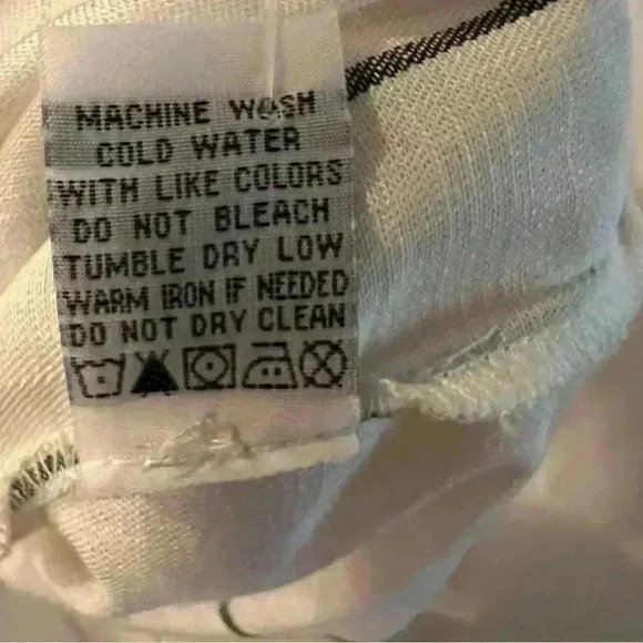 Velvet Heart Women’s White Black Stripe Linen Blend Button Down Shirt Medium - Picture 5 of 6